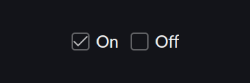 CheckBox with text labels